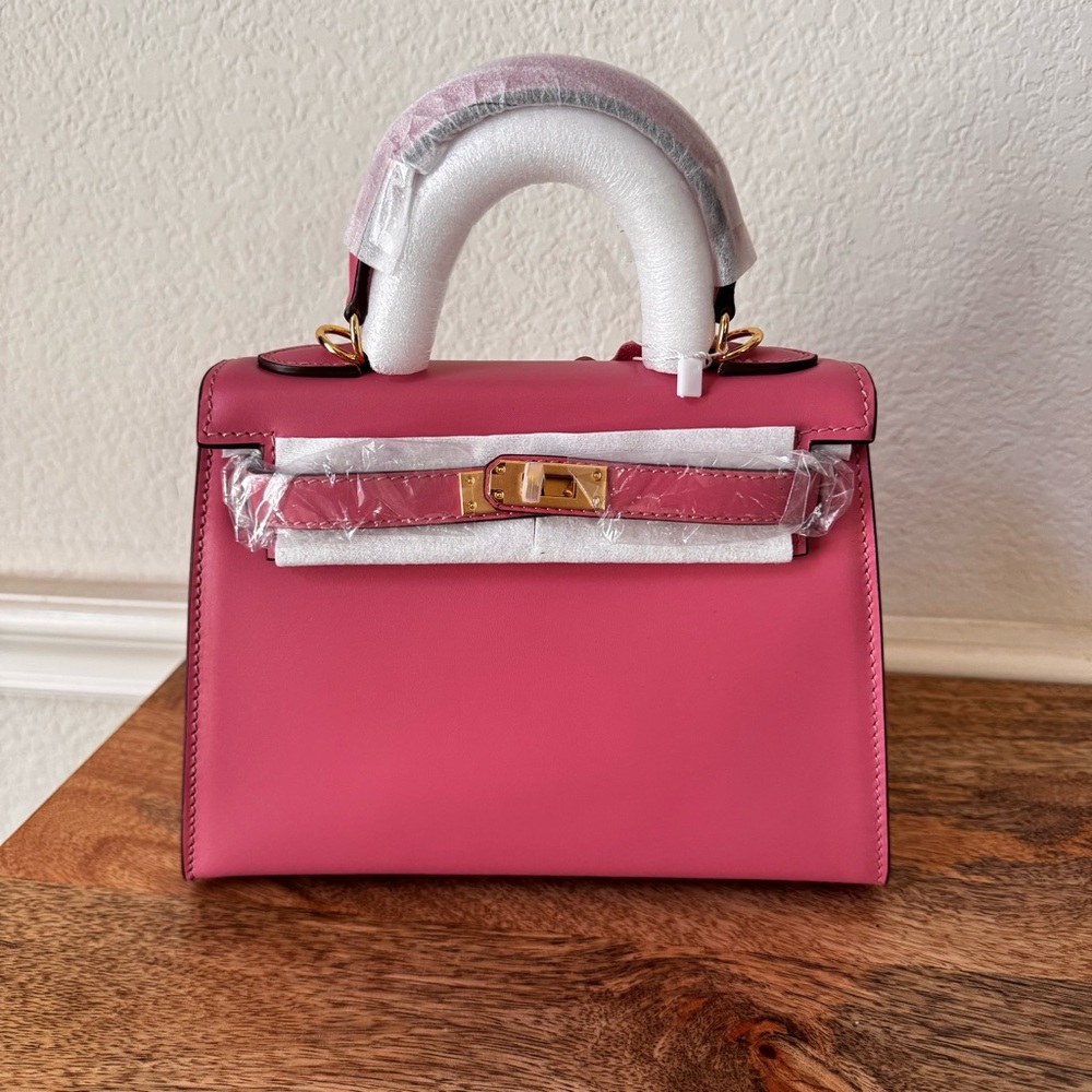 LEATHER INSIDE & OUT | Pink Mini 22 Sellier Belted KL Top Handle w/ Gold HW S17